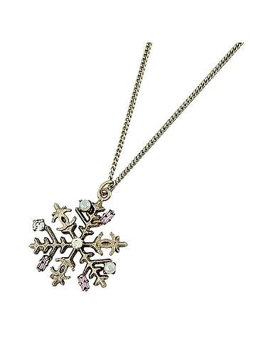 Chanel Chanel Coco Mark Rhinestone Necklace, Snowflake Design, GP Finish, Faux Pearl, Gold, Women's (view 1)