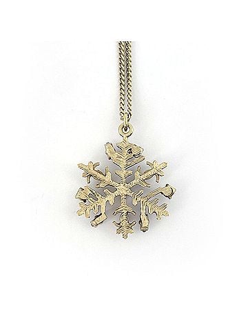 Chanel Chanel Coco Mark Rhinestone Necklace, Snowflake Design, GP Finish, Faux Pearl, Gold, Women's (view 2)