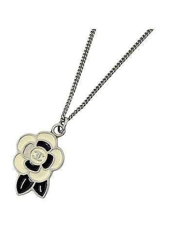 Chanel Chanel Camellia Necklace, Coco Mark, Silver Plated, Silver, Women's (view 1)