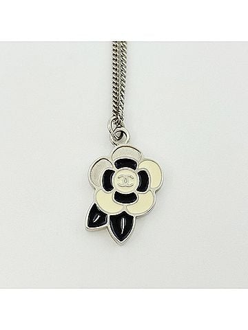 Chanel Chanel Camellia Necklace, Coco Mark, Silver Plated, Silver, Women's (view 2)