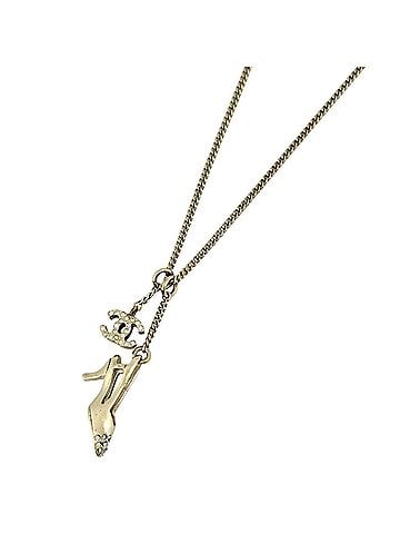 Chanel Chanel Coco Mark Rhinestone Necklace High Heel GP Gold Women's (view 1)