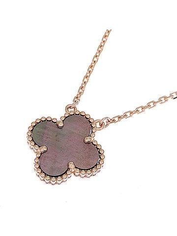 Van Cleef & Arpels Van Cleef &amp; Arpels Vintage Alhambra Mother-of-Pearl Women's Necklace VCARP4KK00 750 Pink Gold Rose (view 2)