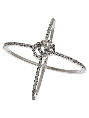 Gucci Gucci #10 Diamond GG Running X Women's Ring, 750 White Gold (view 2)