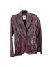 Tommy Hilfiger 100% Lambskin Snake Print Black Burgundy Blazer Size S - photo 1