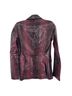 Tommy Hilfiger 100% Lambskin Snake Print Black Burgundy Blazer Size S - photo 2