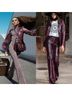 Tommy Hilfiger 100% Lambskin Snake Print Black Burgundy Blazer Size S - photo 4