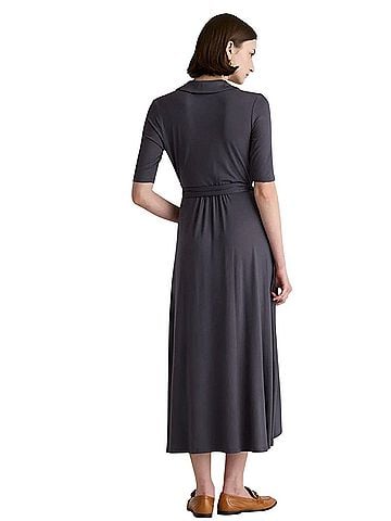Quince Tencel Lyocell Jersey Midi Wrap Dress Casual Dress (view 2)