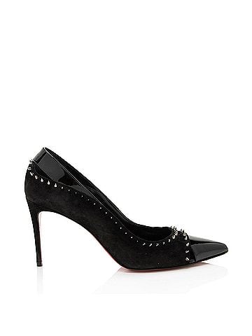 Christian Louboutin Christian Louboutin Suede Patent Leather Duvette Spikes Pumps (view 1)