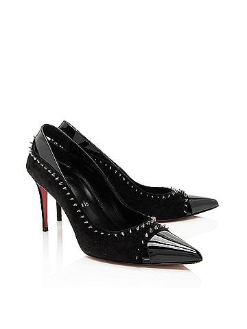 Christian Louboutin Christian Louboutin Suede Patent Leather Duvette Spikes Pumps (view 2)