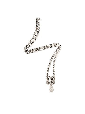 David Yurman David Yurman Sterling Silver Diamond Quatrefoil Lariat Necklace (view 1)