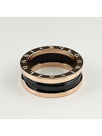 Bvlgari Bvlgari Bulgari B.zero1 Ring, Pink Gold (PG), Ceramic 750 Ceramic, Women's (view 2)