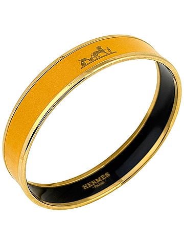 Hermès Hermes HERMES Email PM Cloisonné Bangle GP Gold Yellow Women's (view 1)