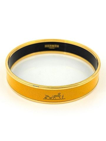 Hermès Hermes HERMES Email PM Cloisonné Bangle GP Gold Yellow Women's (view 2)