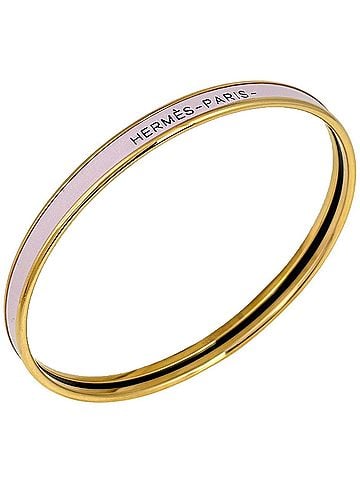 Hermès Hermes HERMES Uni Enamel Bracelet Extra Fun Bangle GP Gold Pink Women's (view 1)