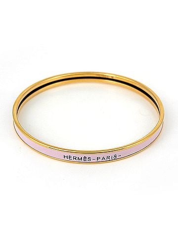 Hermès Hermes HERMES Uni Enamel Bracelet Extra Fun Bangle GP Gold Pink Women's (view 2)