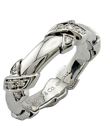 Tiffany & Co. Tiffany &amp; Co. Signature Cross X Ring, 18K White Gold, Diamond, Women's Ring. (view 1)