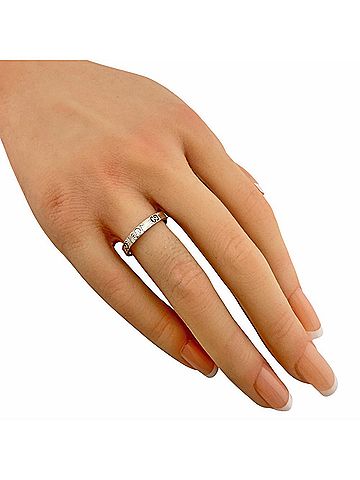 Gucci Gucci Icon Heart Ring, 18K White Gold, Diamond, Women's (view 2)