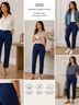 A.n.a Navy Cropped Straight-Leg Women's Pants Casual Pants - photo 5