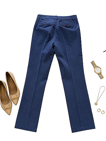 A.n.a Navy Cropped Straight-Leg Women's Pants Casual Pants (view 2)