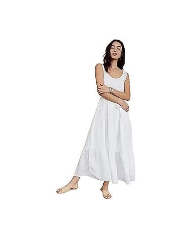 Jenni Kayne White Silk Tiered Maxi Dress Casual Dress (view 1)