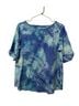 Chico's Tie-dye Blue Green Short Sleeve Blouse Size 14 - photo 1