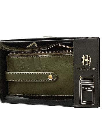 House of Harlow 1960 Olive Green Card Case Zipper Wallet (view 1)