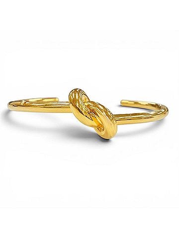 Céline CELINE Knot Extra Thin Bracelet (Phoebe Philo era) Bangle/Wristband, Gold, Size M, Made in Italy, Women's, with dust bag. (view 1)