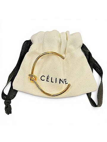 Céline CELINE Knot Extra Thin Bracelet (Phoebe Philo era) Bangle/Wristband, Gold, Size M, Made in Italy, Women's, with dust bag. (view 2)