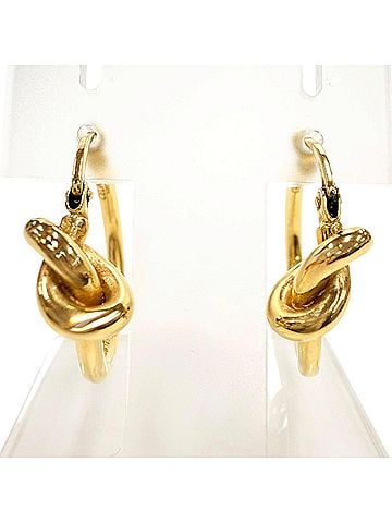 Céline CELINE SCA1233 Knot Small Hoop Earrings (Pair) - Gold, Made in Italy Recommended for Women ? (view 1)