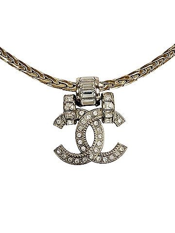 Chanel CHANEL A23P Coco Mark Beaded Necklace Choker Accessory Silver Gold Women's (view 1)