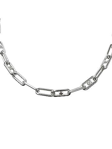 Louis Vuitton LOUIS VUITTON (Louis Vuitton) 2024 model M02488 Sleek Monogram AG925 Necklace, Silver, Made in Italy, Weight 46.1g, Men's, Comes with Box and Dust Bag. (view 1)