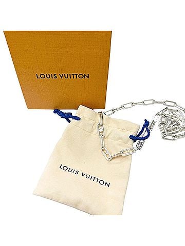 Louis Vuitton LOUIS VUITTON (Louis Vuitton) 2024 model M02488 Sleek Monogram AG925 Necklace, Silver, Made in Italy, Weight 46.1g, Men's, Comes with Box and Dust Bag. (view 2)
