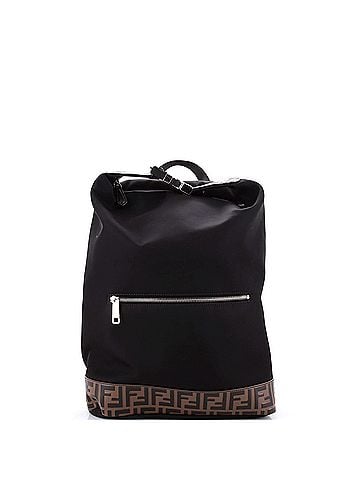 Fendi Santander Backpack Nylon with Zucca Embossed Leather (view 1)