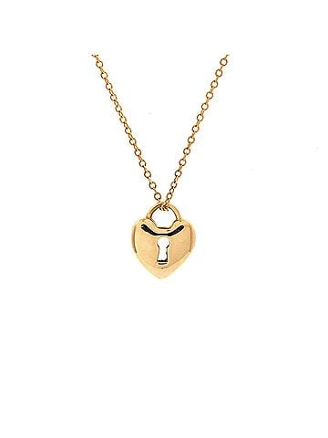 Tiffany & Co. Heart Lock Pendant Necklace 18K Yellow Gold (view 1)
