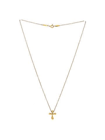 Tiffany & Co. Elsa Peretti Cross Pendant Necklace 18K Yellow Gold Small (view 2)