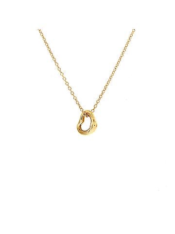 Tiffany & Co. Elsa Peretti Open Heart Pendant Necklace 18K Yellow Gold 7mm (view 1)