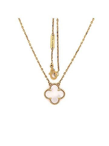 Van Cleef & Arpels Vintage Alhambra Pendant Necklace 18K Yellow Gold and Mother of Pearl (view 2)