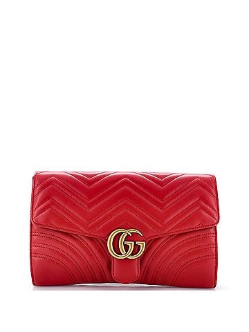 Gucci GG Marmont Flap Clutch Matelasse Leather (view 1)