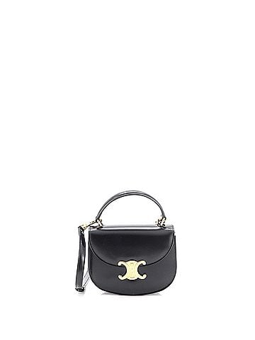Céline Triomphe Besace Clea Top Handle Flap Bag Leather Mini (view 1)