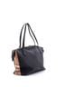 Burberry 100% Leather Black Welburn Tote Leather and House Check Canvas Medium One size - photo 3
