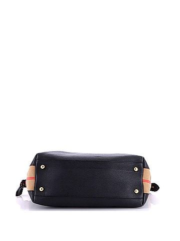 Burberry Welburn Tote Leather and House Check Canvas Medium (view 2)