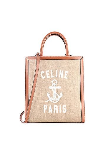 Céline Vertical Cabas Tote Printed Canvas and Leather Small (view 1)