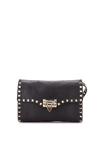 Valentino Garavani Rockstud Flip Lock Flap Bag Leather Small (view 1)