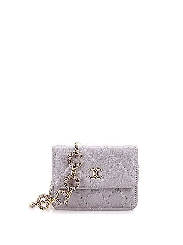 Chanel Miss Coco Strap Flap Clutch with Chain Quilted Caviar Mini (view 1)