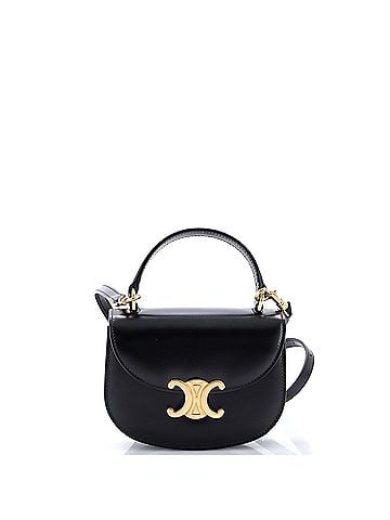 Céline Triomphe Besace Clea Top Handle Flap Bag Leather Mini (view 1)