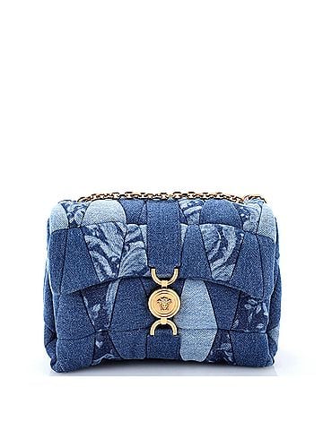 Versace Medusa Chain Flap Shoulder Bag Patchwork Denim (view 1)