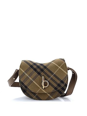 Burberry Rocking Horse Shoulder Bag Check Jacquard with Leather Mini (view 1)