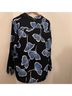 CAbi Floral Black Blue White Button-Down Shirt Size L - photo 3