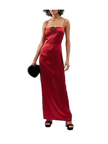 Reformation Frankie Rosette Silk Maxi Cocktail Dress (view 1)