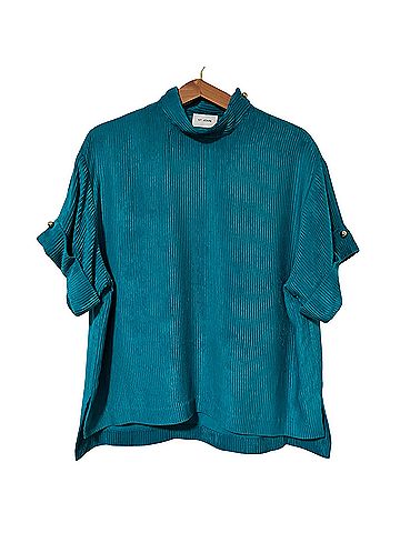 St. John Fluid Velvet Short Sleeve Mock Neck Short Sleeve Blouse (view 1)